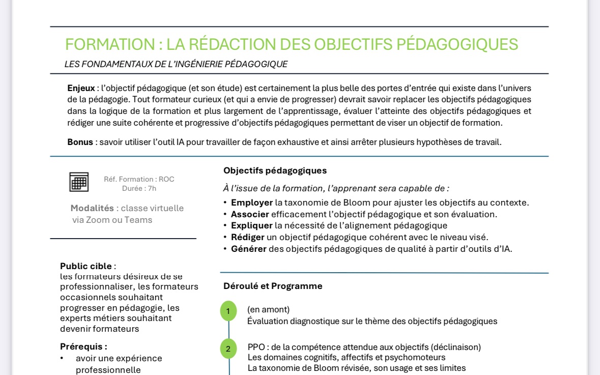 Formation à la rédaction des objectifs pédagogiques – Les objectifs ...